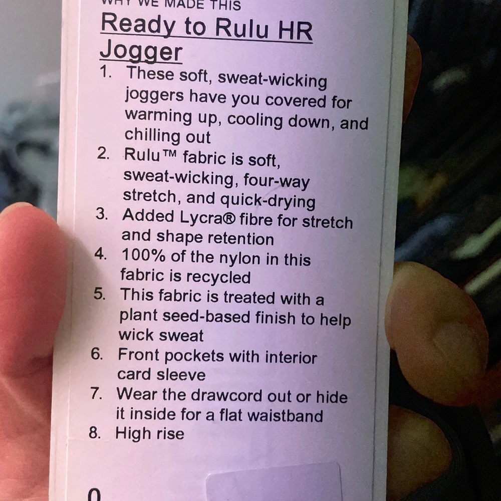 SOLD SOLD SOLD Ready to Rulu HR Joggers never worn